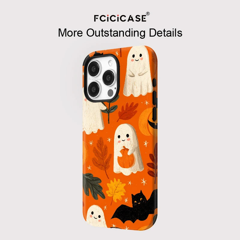Fcicicase Halloween Pumpkin Phone Case For iPhone 16 15 14 Plus 13 12 11 Pro Max Magnetic For Magsafe Wireless Charge Hard Cover
