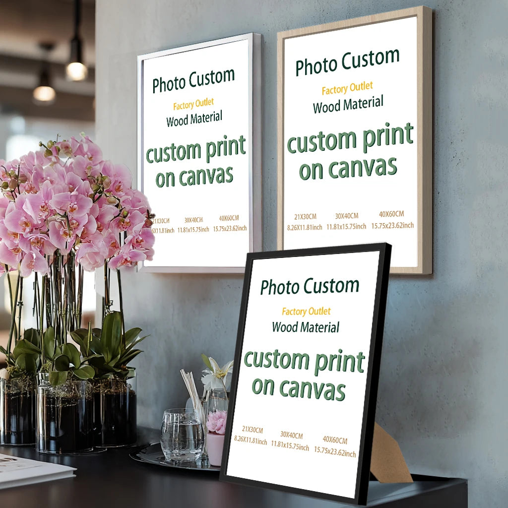 Customized canvas painting plus photo frame,high-definition printing,independent or wall-mounted,living room art decoration