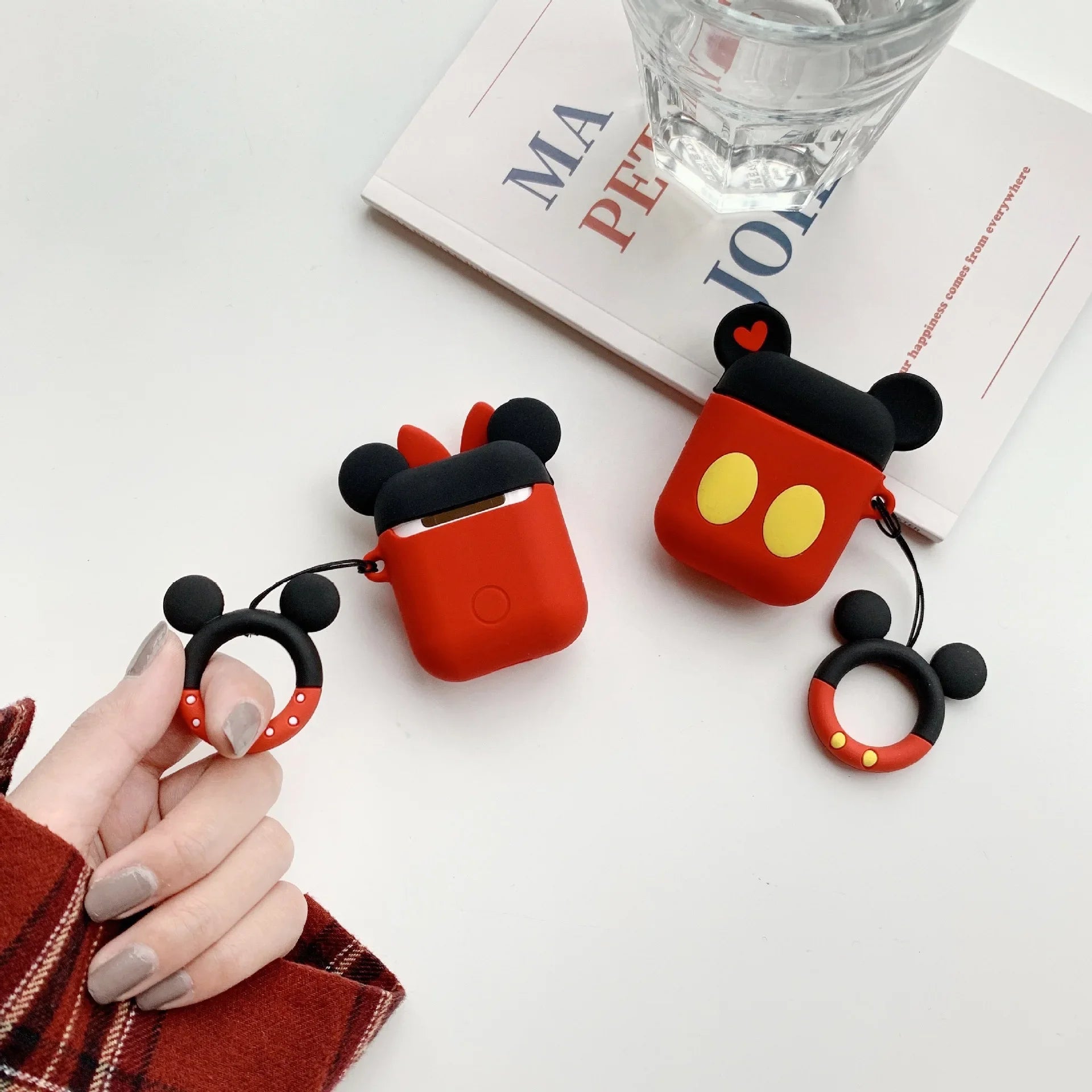 Disney cartoon coin purse AirPods protective cover Bluetooth wireless headset set creative personality female models drop lanyar
