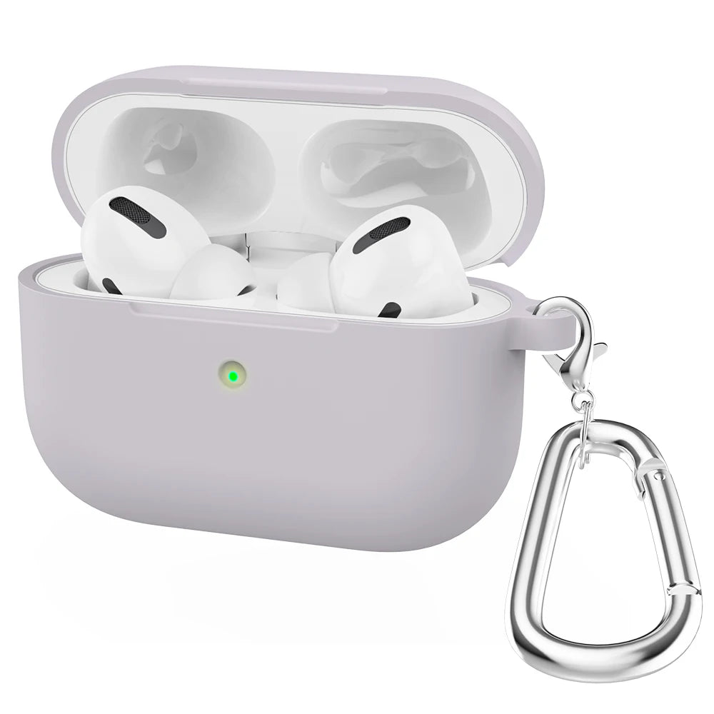 Silicone Earphone Case For Airpods Pro Case Cover Headphone Accessories Protective Box for apple airpod pro 1 case bag With hook