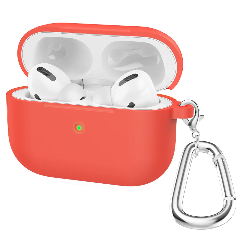 Silicone Earphone Case For Airpods Pro Case Cover Headphone Accessories Protective Box for apple airpod pro 1 case bag With hook