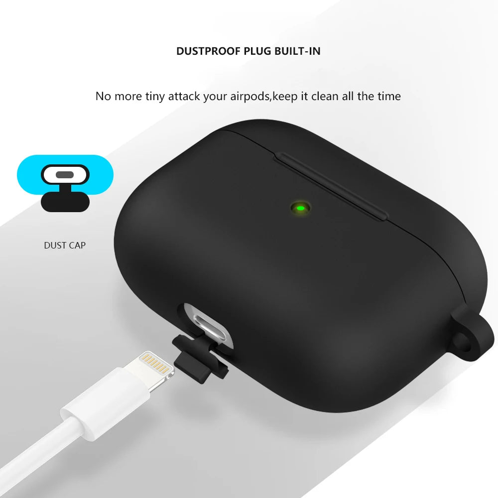 Silicone Earphone Case For Airpods Pro Case Cover Headphone Accessories Protective Box for apple airpod pro 1 case bag With hook