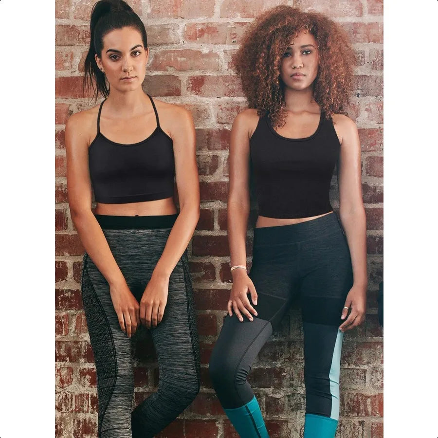 4 Pieces Crop Tops for Women Basic Workout Tops Spaghetti Strap Tank Tops Sleevel Racerback Cami for Sports Gym