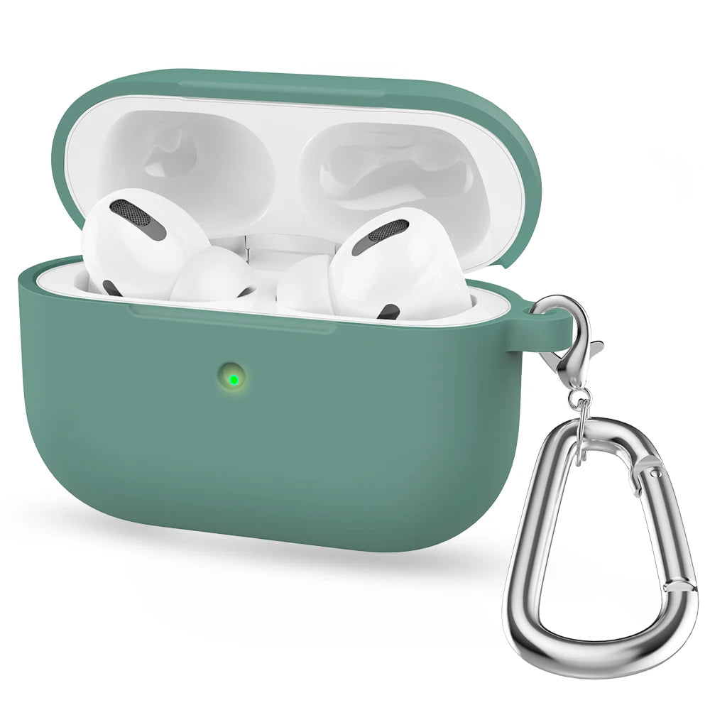 Silicone Earphone Case For Airpods Pro Case Cover Headphone Accessories Protective Box for apple airpod pro 1 case bag With hook