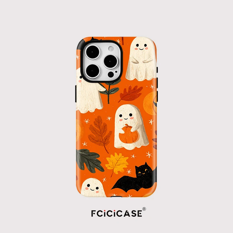 Fcicicase Halloween Pumpkin Phone Case For iPhone 16 15 14 Plus 13 12 11 Pro Max Magnetic For Magsafe Wireless Charge Hard Cover