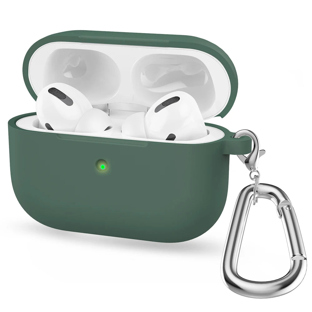 Silicone Earphone Case For Airpods Pro Case Cover Headphone Accessories Protective Box for apple airpod pro 1 case bag With hook