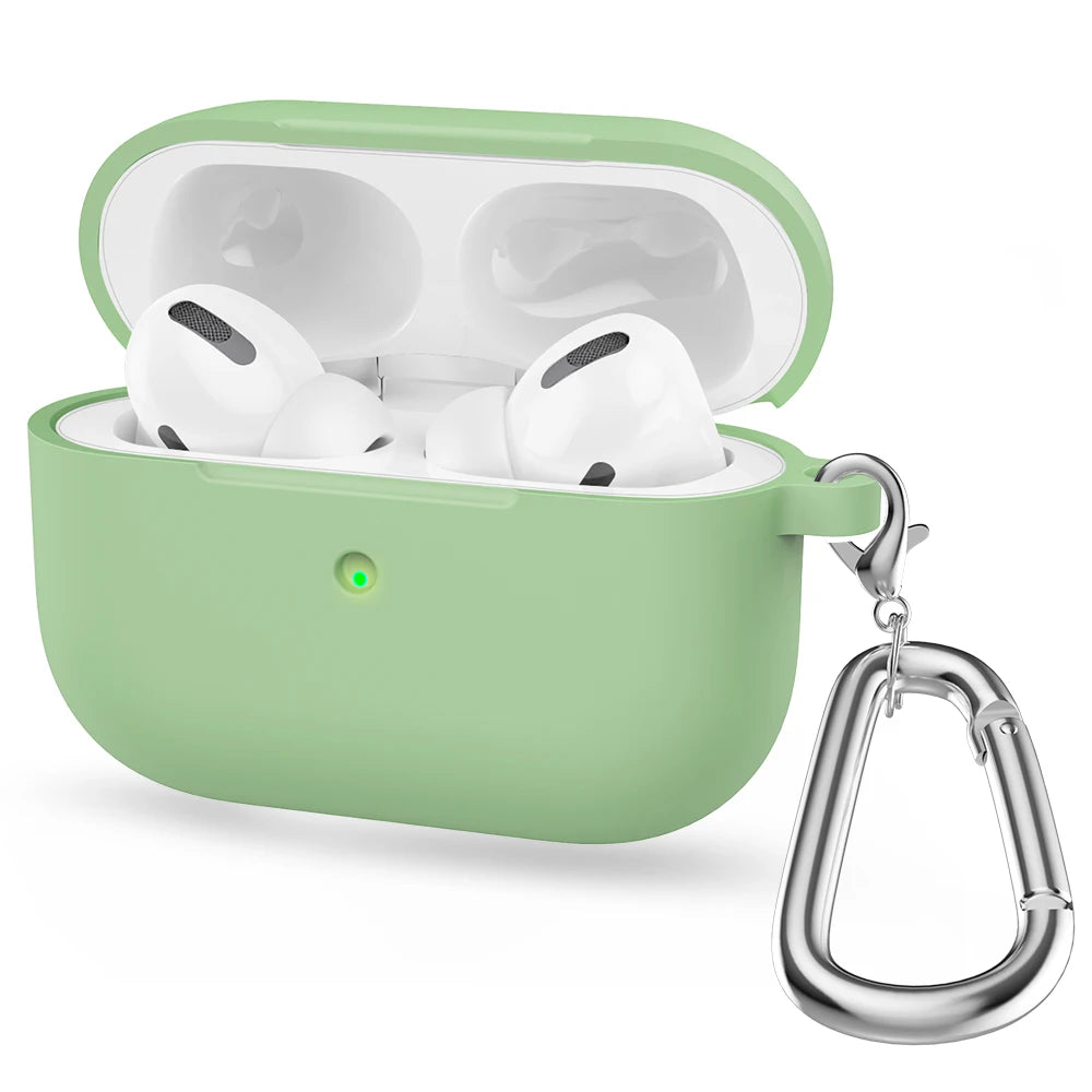 Silicone Earphone Case For Airpods Pro Case Cover Headphone Accessories Protective Box for apple airpod pro 1 case bag With hook