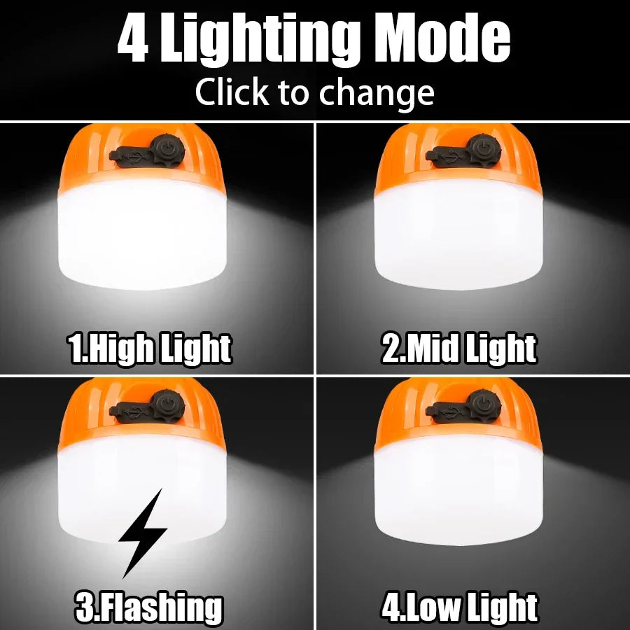 Mini Portable Halloween Pumpkin Lantern USB Rechargeable Tent Lamp COB Floodlight Outdoor Emergency Lighting Decoration Lamp