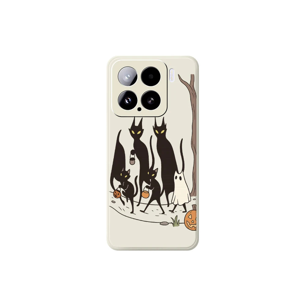 Halloween Black Cat Phone Case For Xiaomi Mi 15 Ultra Mi 14T 13T 11T Pro Silicone Cover For Xiaomi Mi 13T Pro Mi 11T Pro Cases