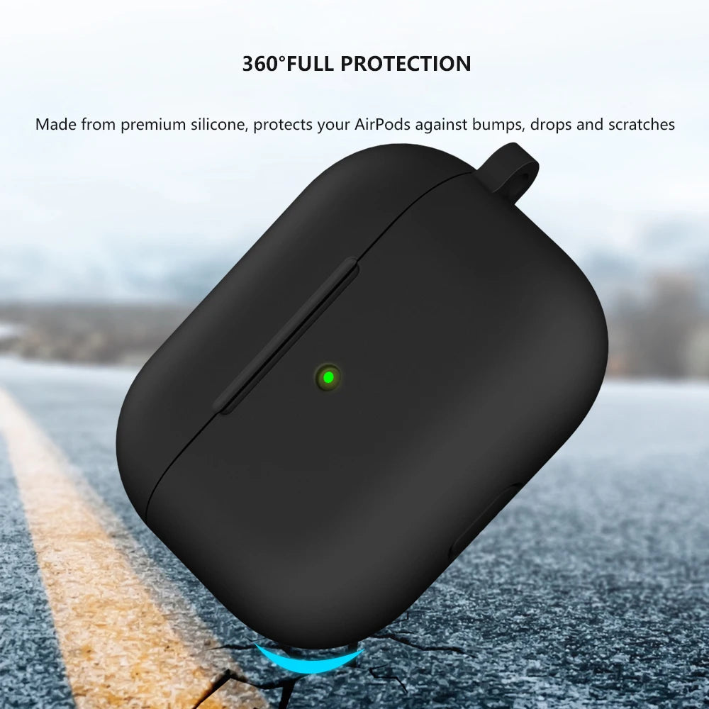 Silicone Earphone Case For Airpods Pro Case Cover Headphone Accessories Protective Box for apple airpod pro 1 case bag With hook