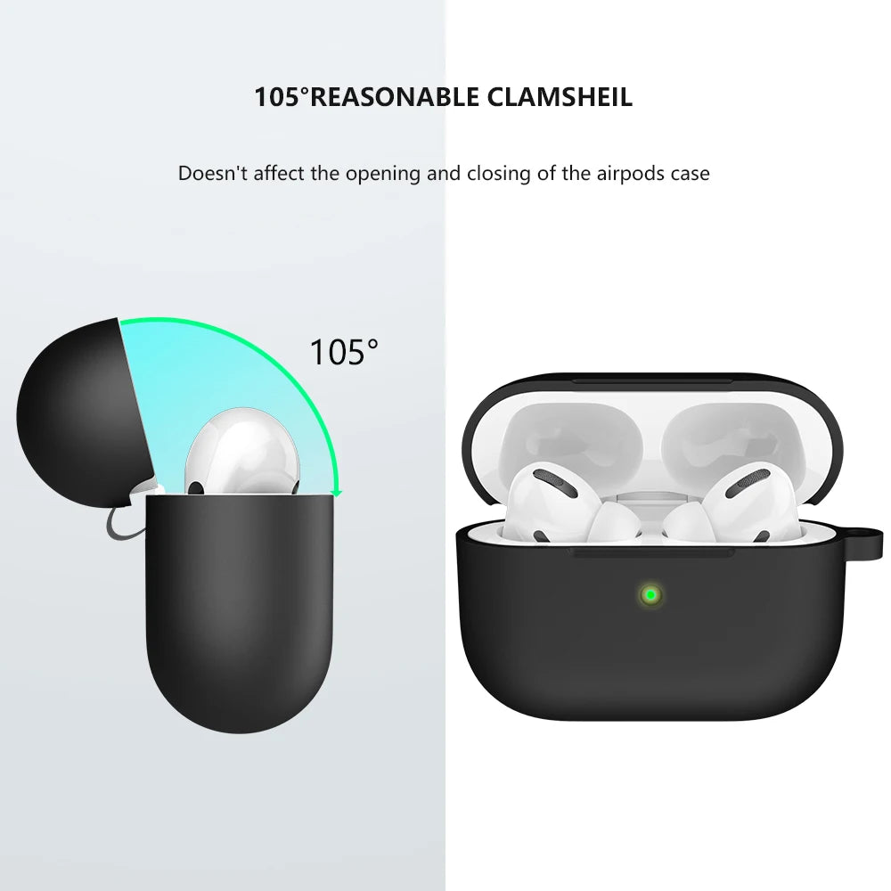 Silicone Earphone Case For Airpods Pro Case Cover Headphone Accessories Protective Box for apple airpod pro 1 case bag With hook
