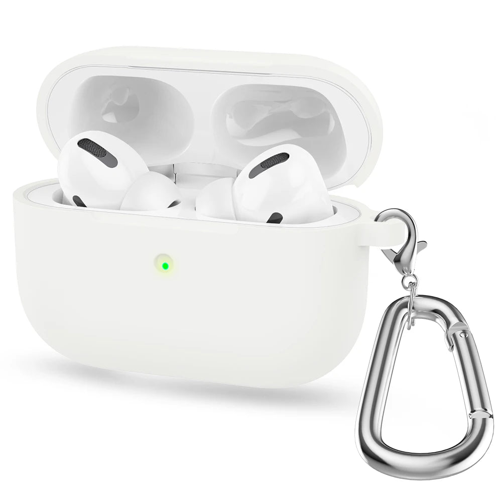 Silicone Earphone Case For Airpods Pro Case Cover Headphone Accessories Protective Box for apple airpod pro 1 case bag With hook