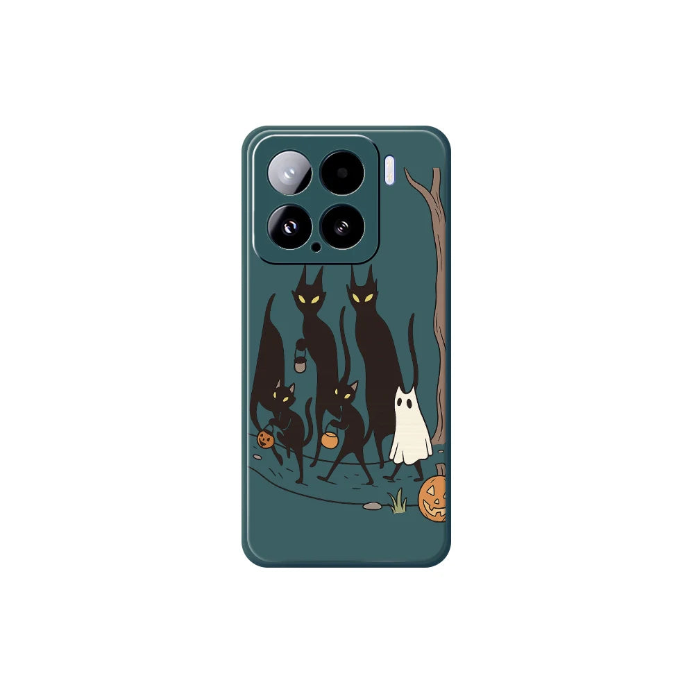 Halloween Black Cat Phone Case For Xiaomi Mi 15 Ultra Mi 14T 13T 11T Pro Silicone Cover For Xiaomi Mi 13T Pro Mi 11T Pro Cases