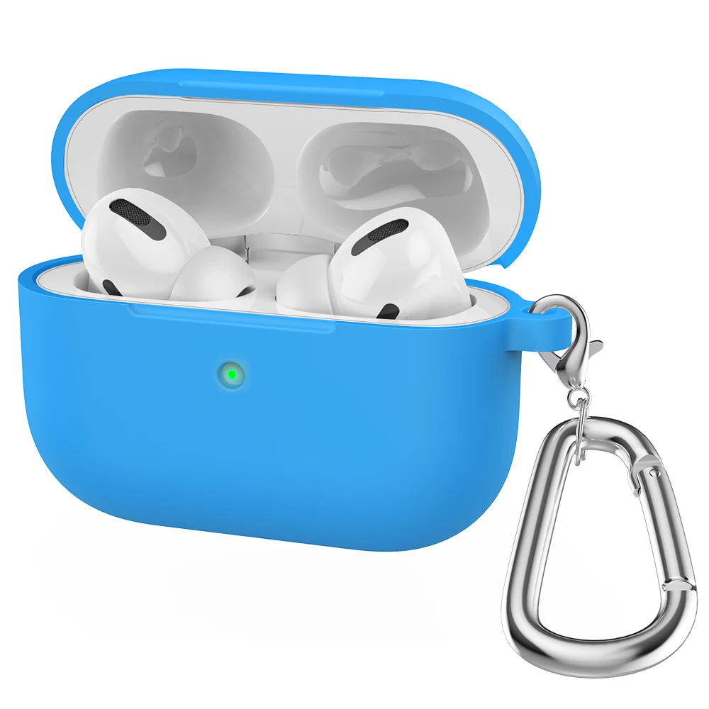 Silicone Earphone Case For Airpods Pro Case Cover Headphone Accessories Protective Box for apple airpod pro 1 case bag With hook