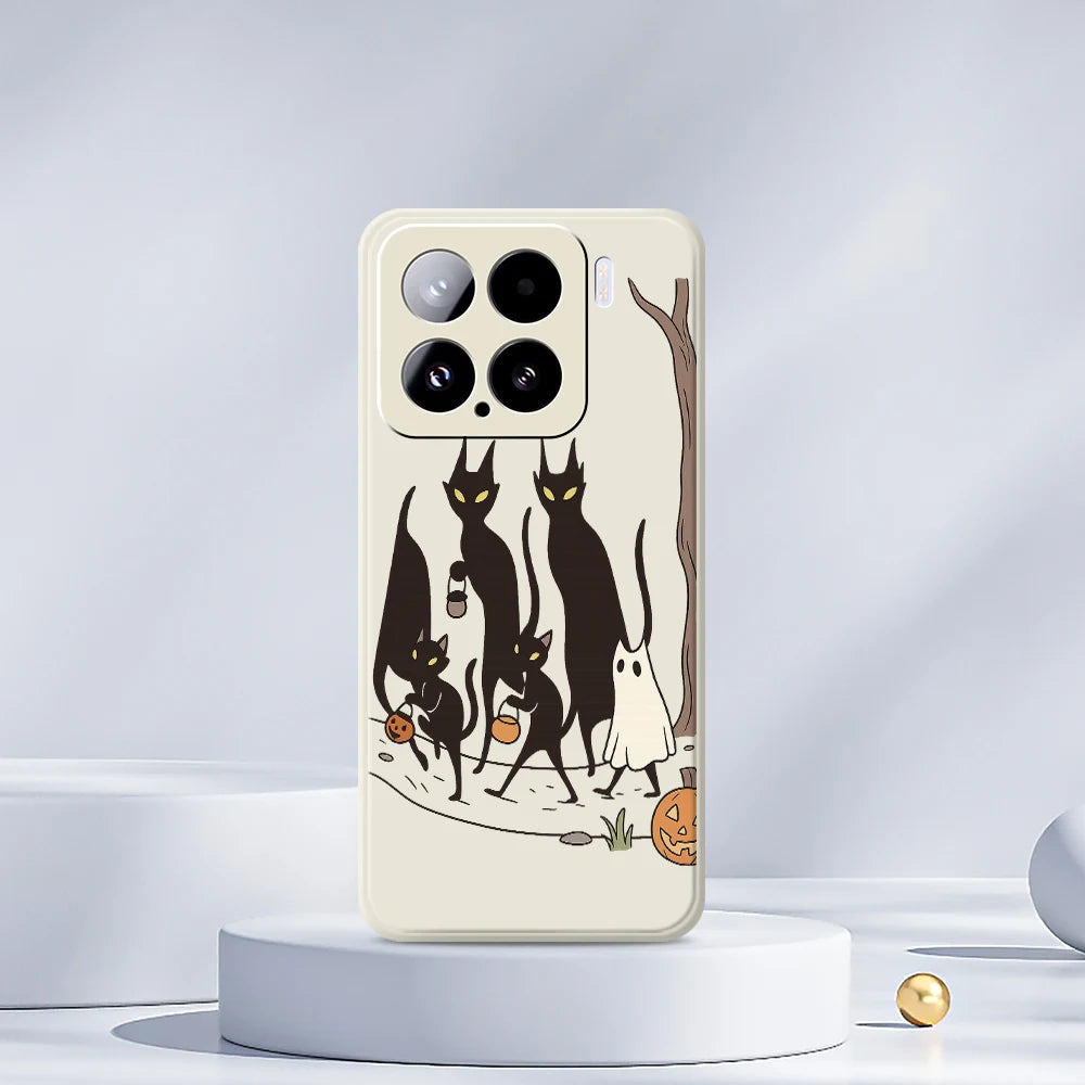 Halloween Black Cat Phone Case For Xiaomi Mi 15 Ultra Mi 14T 13T 11T Pro Silicone Cover For Xiaomi Mi 13T Pro Mi 11T Pro Cases