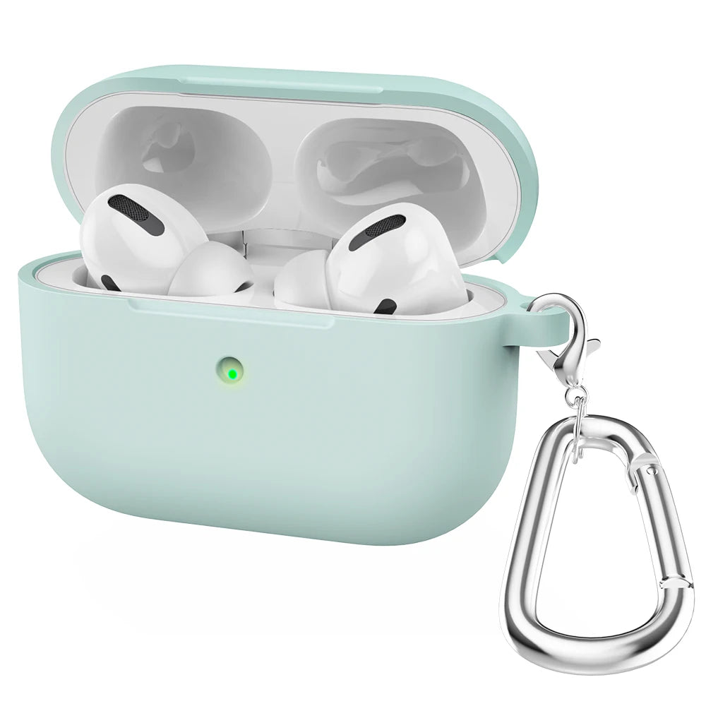 Silicone Earphone Case For Airpods Pro Case Cover Headphone Accessories Protective Box for apple airpod pro 1 case bag With hook