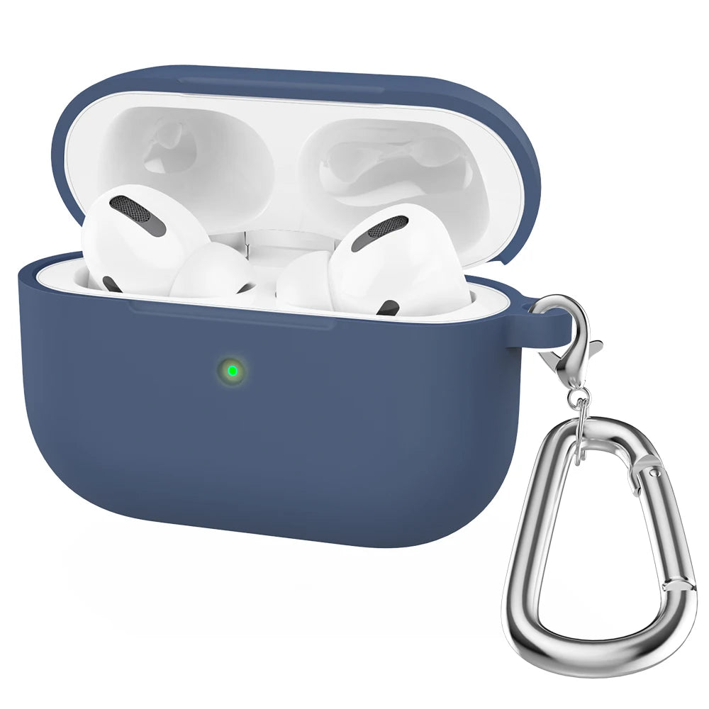 Silicone Earphone Case For Airpods Pro Case Cover Headphone Accessories Protective Box for apple airpod pro 1 case bag With hook