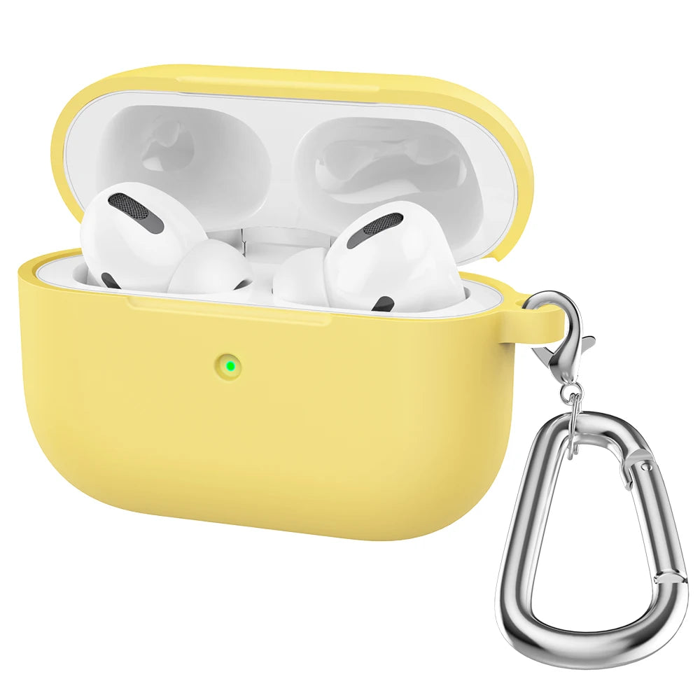 Silicone Earphone Case For Airpods Pro Case Cover Headphone Accessories Protective Box for apple airpod pro 1 case bag With hook