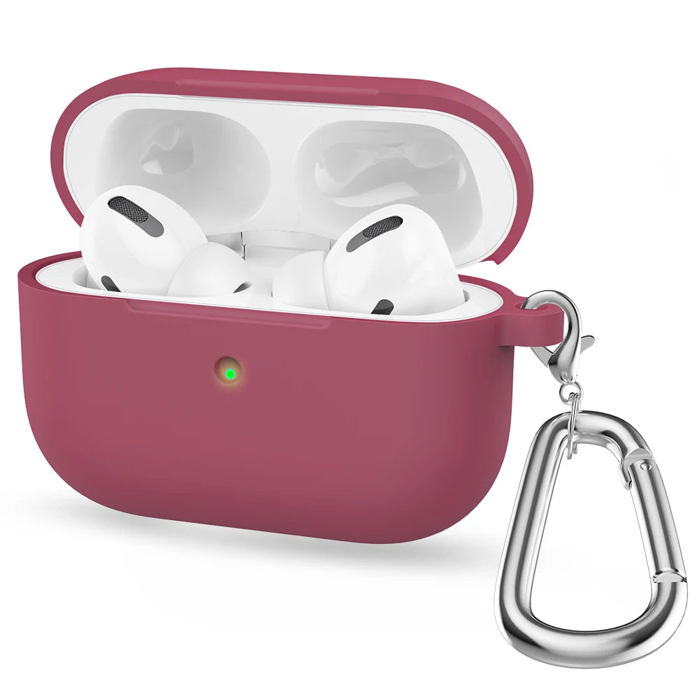 Silicone Earphone Case For Airpods Pro Case Cover Headphone Accessories Protective Box for apple airpod pro 1 case bag With hook