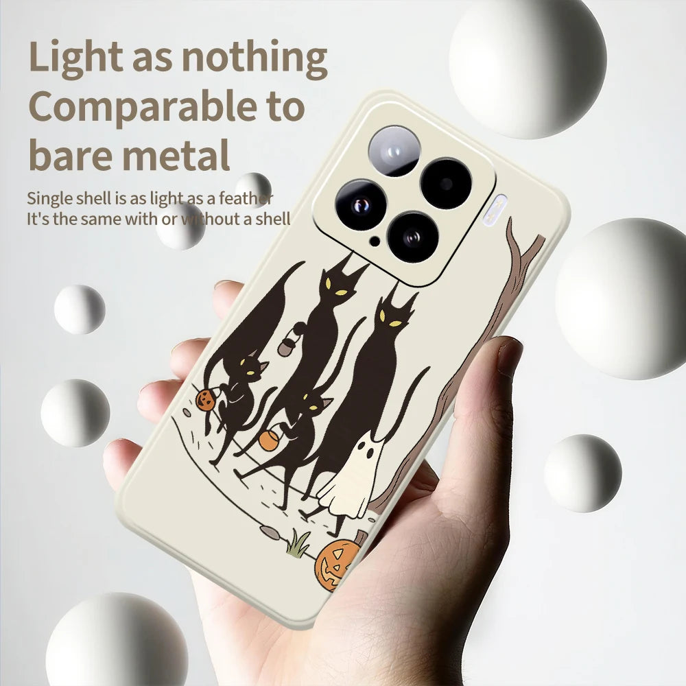 Halloween Black Cat Phone Case For Xiaomi Mi 15 Ultra Mi 14T 13T 11T Pro Silicone Cover For Xiaomi Mi 13T Pro Mi 11T Pro Cases