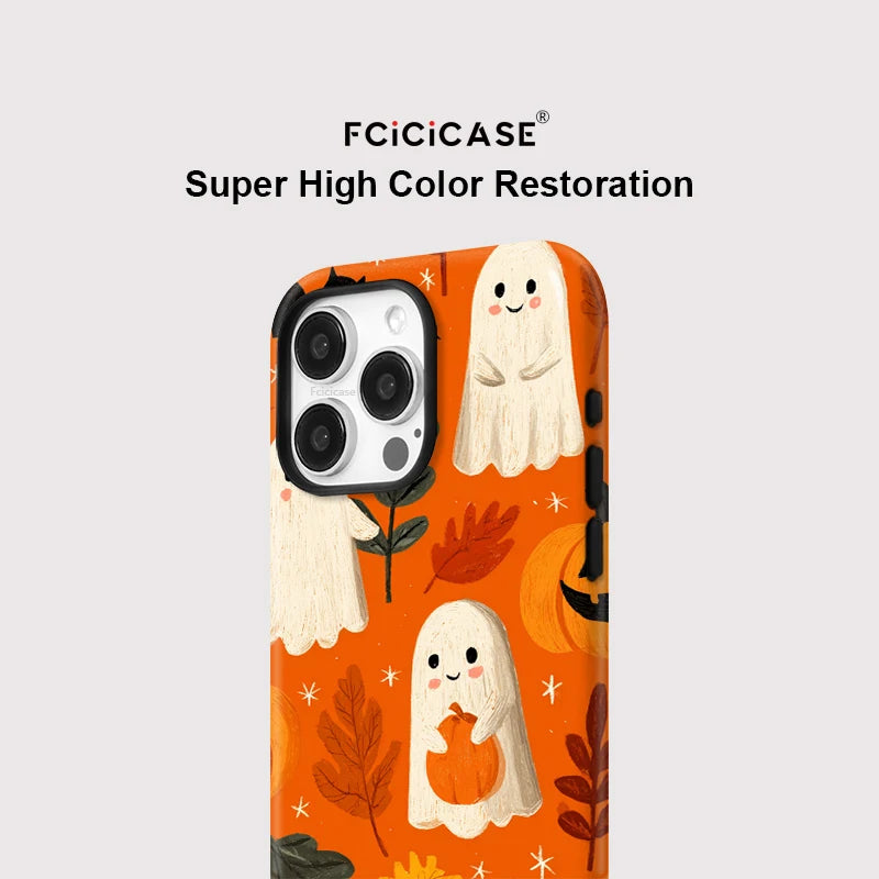 Fcicicase Halloween Pumpkin Phone Case For iPhone 16 15 14 Plus 13 12 11 Pro Max Magnetic For Magsafe Wireless Charge Hard Cover
