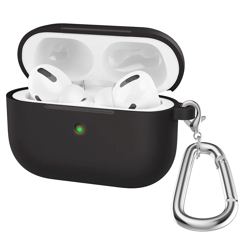 Silicone Earphone Case For Airpods Pro Case Cover Headphone Accessories Protective Box for apple airpod pro 1 case bag With hook