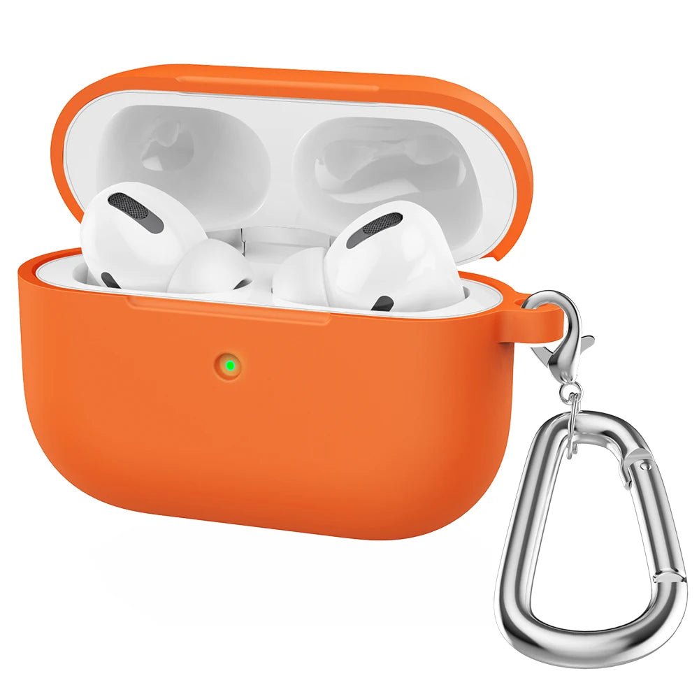 Silicone Earphone Case For Airpods Pro Case Cover Headphone Accessories Protective Box for apple airpod pro 1 case bag With hook