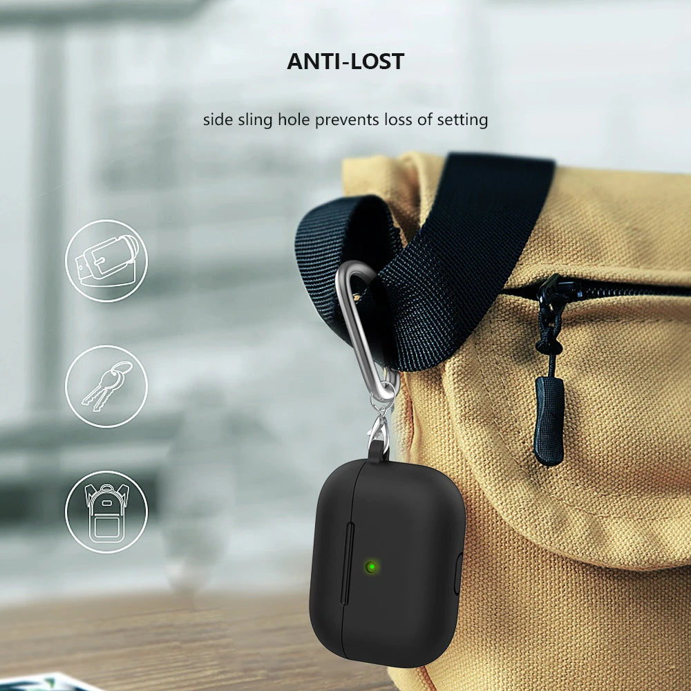 Silicone Earphone Case For Airpods Pro Case Cover Headphone Accessories Protective Box for apple airpod pro 1 case bag With hook