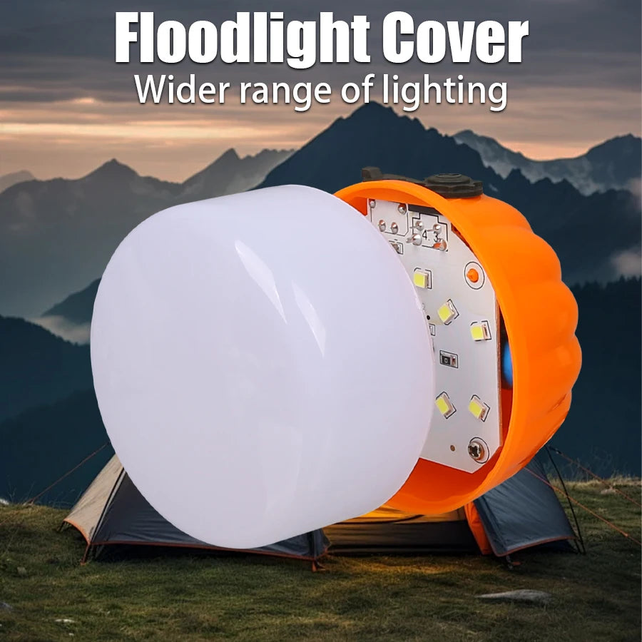 Mini Portable Halloween Pumpkin Lantern USB Rechargeable Tent Lamp COB Floodlight Outdoor Emergency Lighting Decoration Lamp