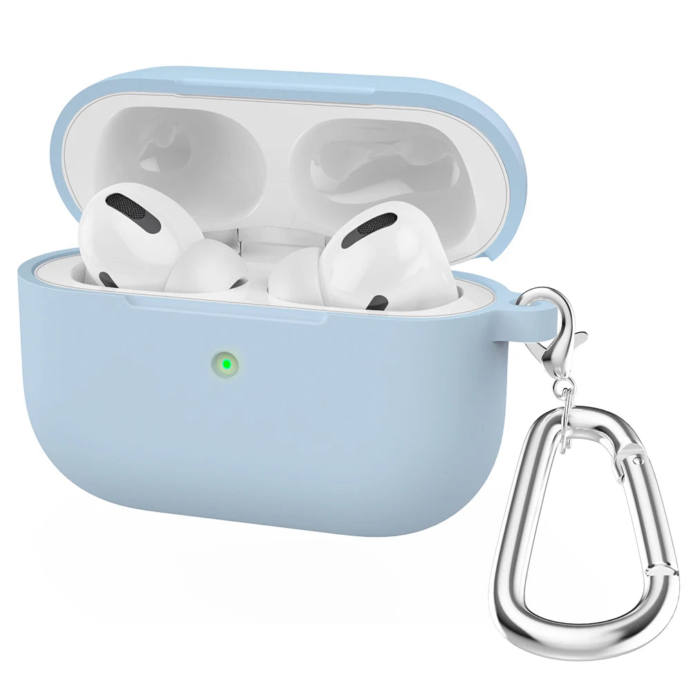 Silicone Earphone Case For Airpods Pro Case Cover Headphone Accessories Protective Box for apple airpod pro 1 case bag With hook