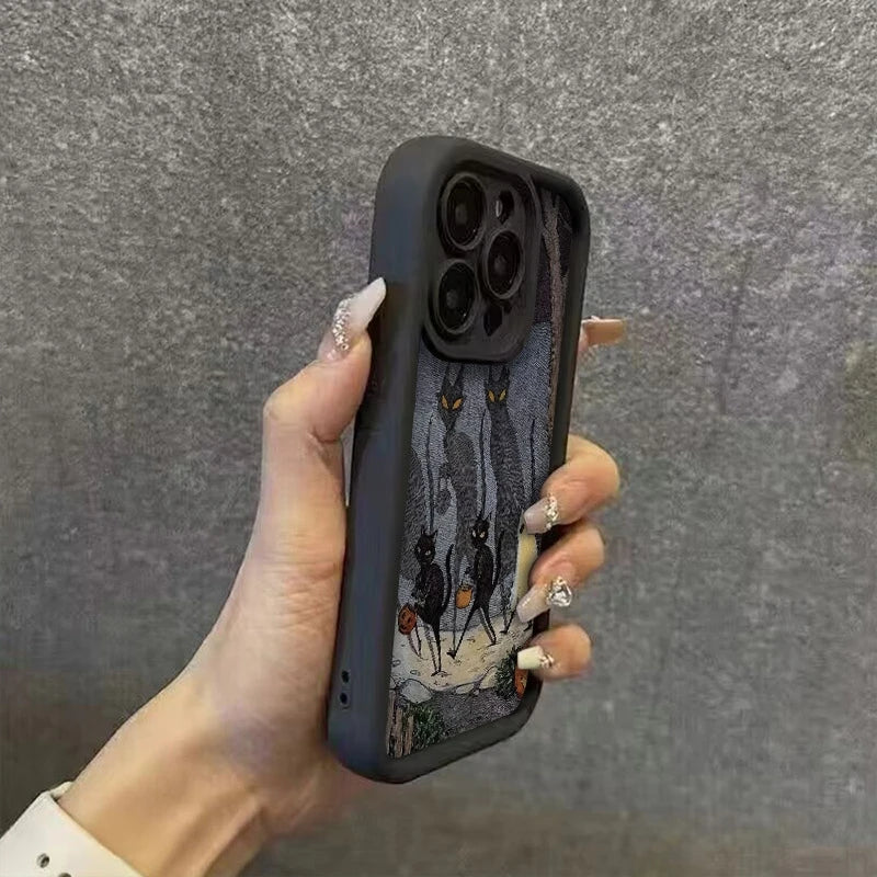 Phone Case For Xiaomi Poco X7 F6 F5 X6 X5 M6 Pro X3 F3 Halloween Black Cat Pumpkin Ghost Shockproof Soft Silicone Bumper Cover