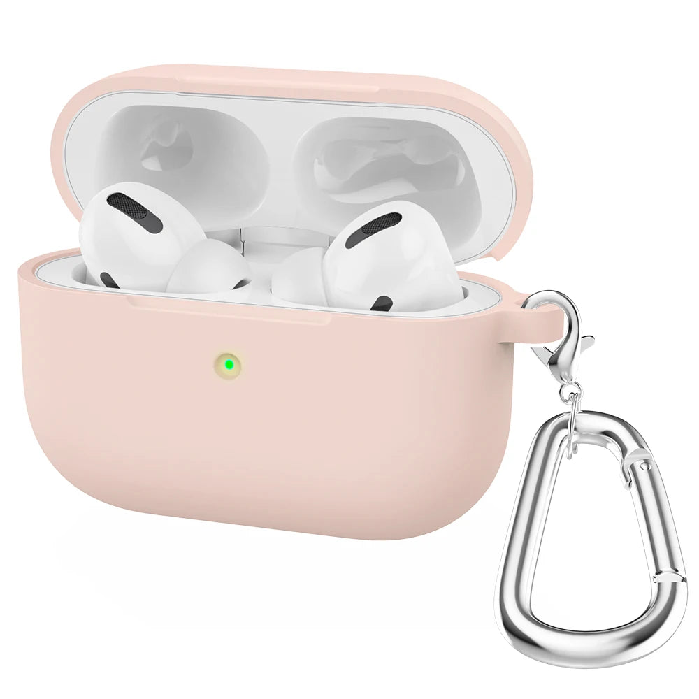 Silicone Earphone Case For Airpods Pro Case Cover Headphone Accessories Protective Box for apple airpod pro 1 case bag With hook