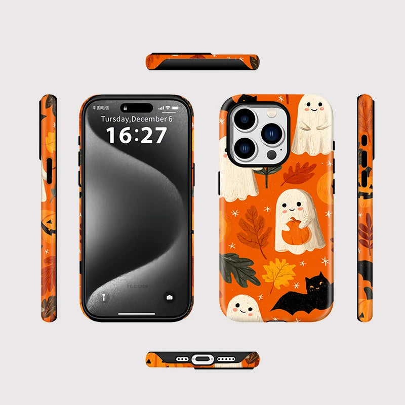 Fcicicase Halloween Pumpkin Phone Case For iPhone 16 15 14 Plus 13 12 11 Pro Max Magnetic For Magsafe Wireless Charge Hard Cover