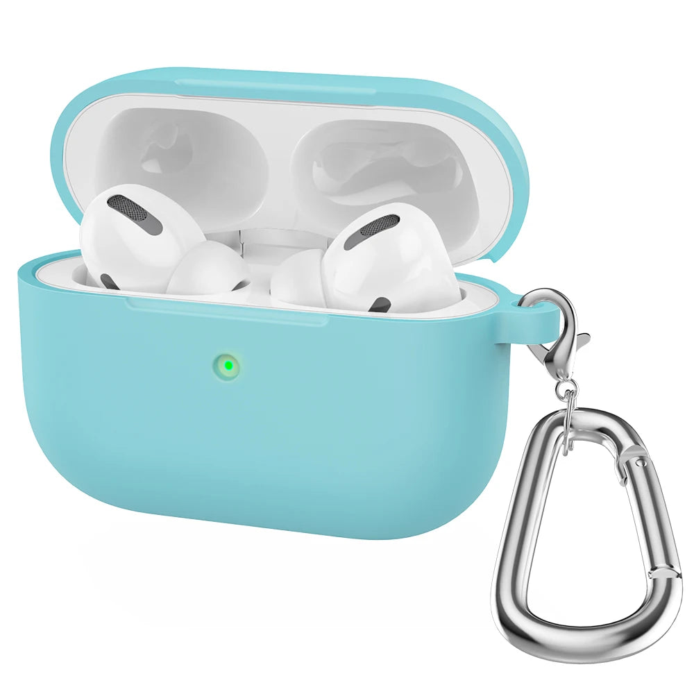 Silicone Earphone Case For Airpods Pro Case Cover Headphone Accessories Protective Box for apple airpod pro 1 case bag With hook