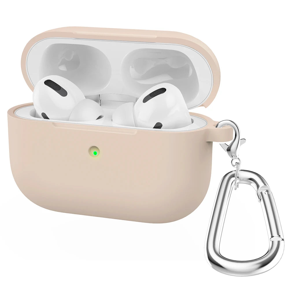 Silicone Earphone Case For Airpods Pro Case Cover Headphone Accessories Protective Box for apple airpod pro 1 case bag With hook